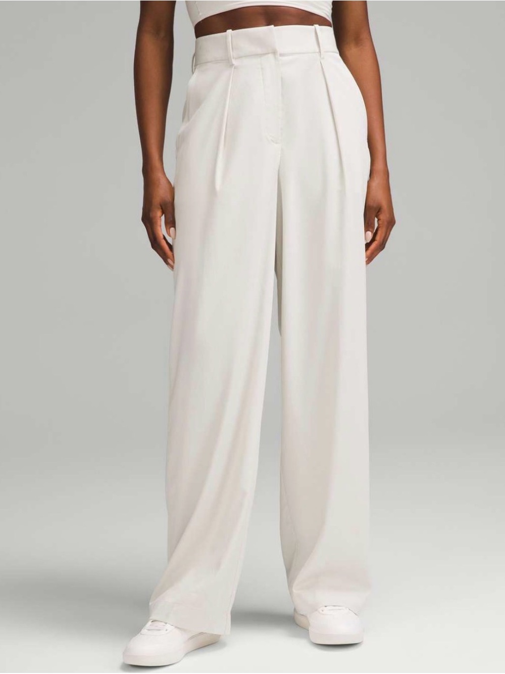 Lululemon Pleat-Front High-Rise Trouser *Regular Bone Size 10 Cropped